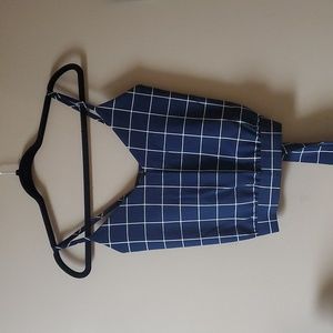 Checkered Back Bow Tank Top